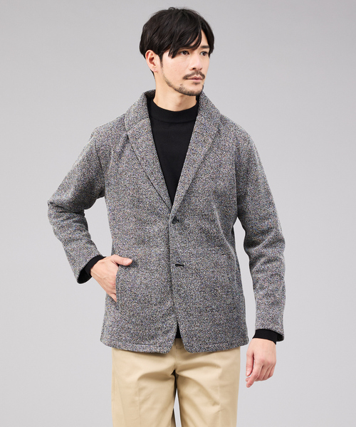 ABAHOUSE GRAY（アバハウスグレイ）の「ブークレ ボンディング ショールブルゾン / ストレッチ / 保温性（ブルゾン・メンズ・モカ/ネイビー/ブラック・46/48/50）」の13枚目の写真