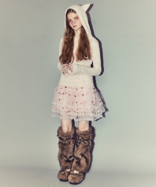 Candy Stripper（キャンディストリッパー）の「HOODED LACE トップス（その他トップス・レディース・ブラック/オフホワイト/ピンク・FREE）」の9枚目の写真