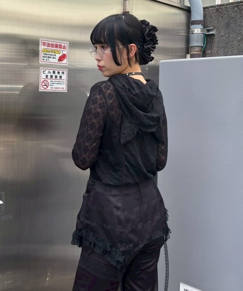 Candy Stripper（キャンディストリッパー）の「HOODED LACE トップス（その他トップス・レディース・ブラック/オフホワイト/ピンク・FREE）」の17枚目の写真