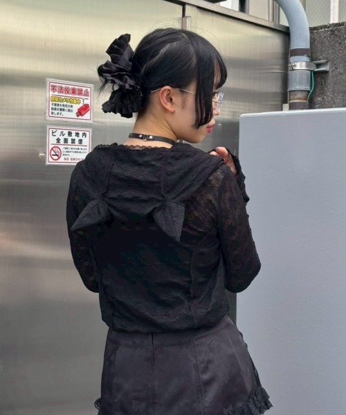 Candy Stripper（キャンディストリッパー）の「HOODED LACE トップス（その他トップス・レディース・ブラック/オフホワイト/ピンク・FREE）」の18枚目の写真