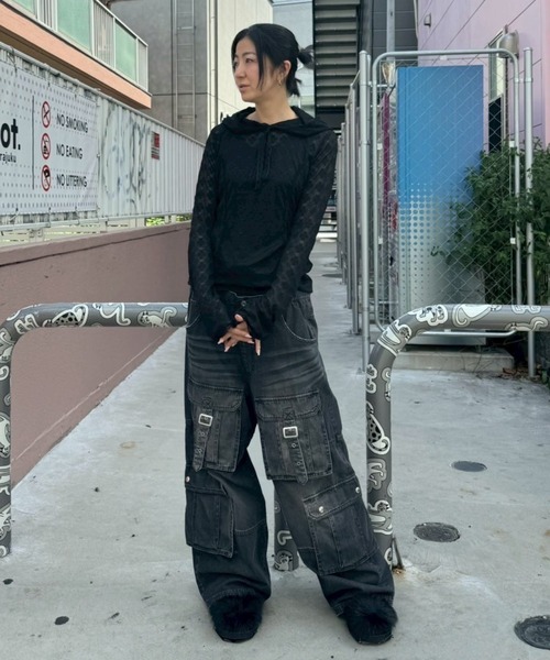 Candy Stripper（キャンディストリッパー）の「HOODED LACE トップス（その他トップス・レディース・ブラック/オフホワイト/ピンク・FREE）」の22枚目の写真