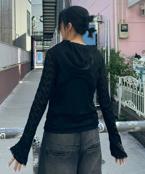 Candy Stripper（キャンディストリッパー）の「HOODED LACE トップス（その他トップス・レディース・ブラック/オフホワイト/ピンク・FREE）」の21枚目の写真