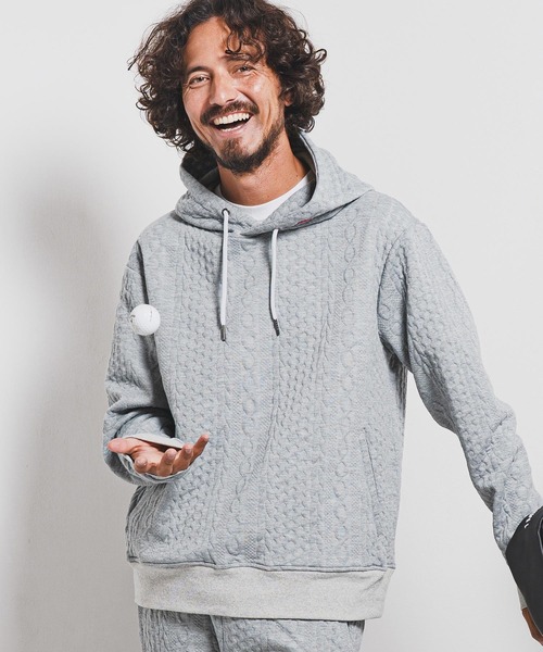 1minute 1second（ワンミニットワンセカンド）の「mpa3957-cable knit hoodie with heart patch パーカー(1M25F060)（パーカー・メンズ・ブラック/トップグレー・M/S/XL/L）」の2枚目の写真