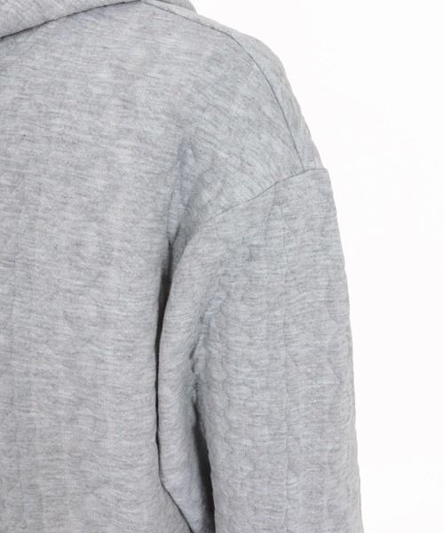 1minute 1second（ワンミニットワンセカンド）の「mpa3957-cable knit hoodie with heart patch パーカー(1M25F060)（パーカー・メンズ・ブラック/トップグレー・M/S/XL/L）」の14枚目の写真