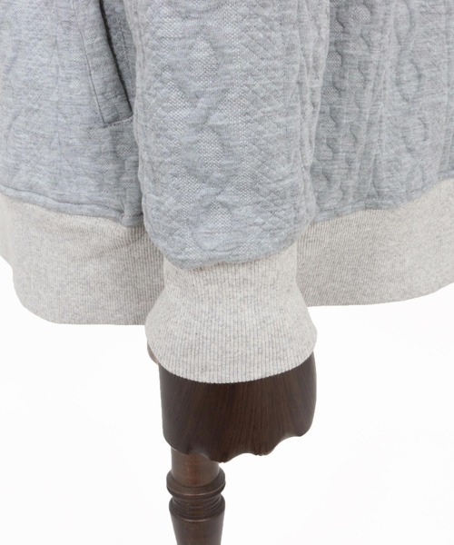 1minute 1second（ワンミニットワンセカンド）の「mpa3957-cable knit hoodie with heart patch パーカー(1M25F060)（パーカー・メンズ・ブラック/トップグレー・M/S/XL/L）」の16枚目の写真