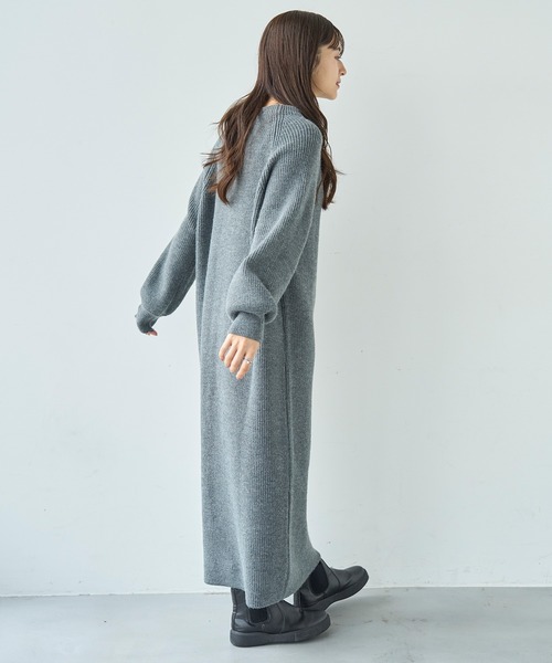 ワンピース RT-166299 ロープ柄ジャカード半袖ニットワンピース 49AV JUNKO SHIMADA