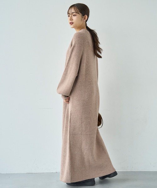 mil(ミル)の「前後2wayハーフジップニットワンピース【585101】(ワンピース・レディース・チャコールグレー/ダークベージュ/モカ・ONESIZE)」の12枚目の写真