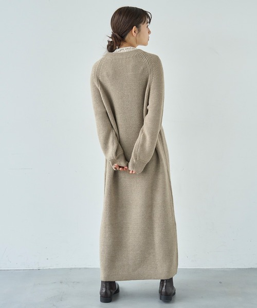 mil(ミル)の「前後2wayハーフジップニットワンピース【585101】(ワンピース・レディース・チャコールグレー/ダークベージュ/モカ・ONESIZE)」の19枚目の写真