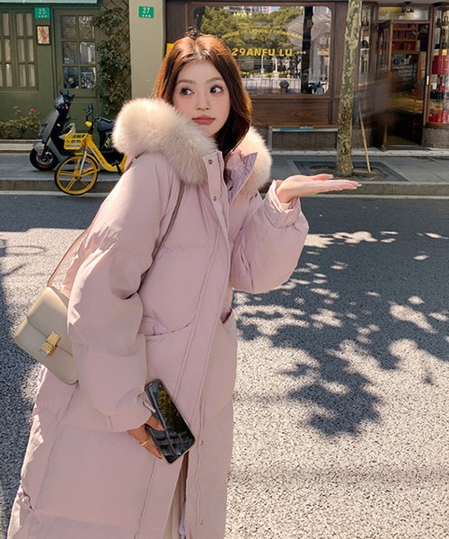 セール】ファー付きロング中綿ジャケット（その他アウター）｜2ly2
