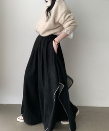 ABITOKYO | アシメデザインデニムワイドスカパン(デニムパンツ)