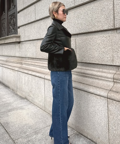 JENNE(ジェンヌ)の「エコファードッキングジャケット(その他アウター・レディース・ホワイト/ブラック・MEDIUM/LARGE/SMALL)」の6枚目の写真