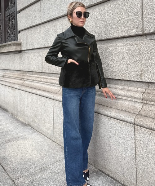 JENNE(ジェンヌ)の「エコファードッキングジャケット(その他アウター・レディース・ホワイト/ブラック・MEDIUM/LARGE/SMALL)」の9枚目の写真
