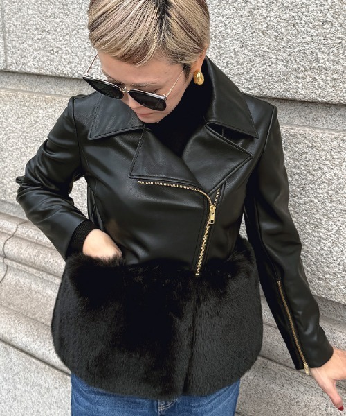 JENNE(ジェンヌ)の「エコファードッキングジャケット(その他アウター・レディース・ホワイト/ブラック・MEDIUM/LARGE/SMALL)」の11枚目の写真
