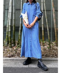 CIEL'AIR（シエルエアー）の「STRIPED SHIRT OP(ｽﾄﾗｲﾌﾟｼｬﾂﾜﾝﾋﾟｰｽ)（シャツワンピース）」
