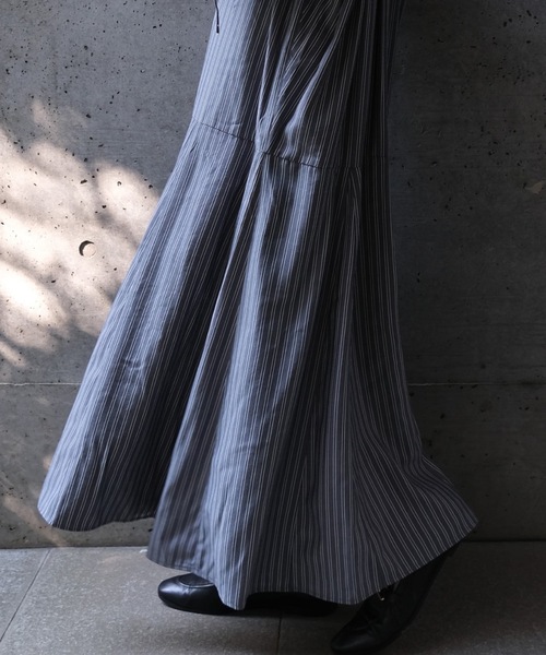 CIEL'AIR（シエルエアー）の「STRIPED SHIRT OP(ｽﾄﾗｲﾌﾟｼｬﾂﾜﾝﾋﾟｰｽ)（シャツワンピース・レディース・ブラック/ブルー・MEDIUM）」の10枚目の写真