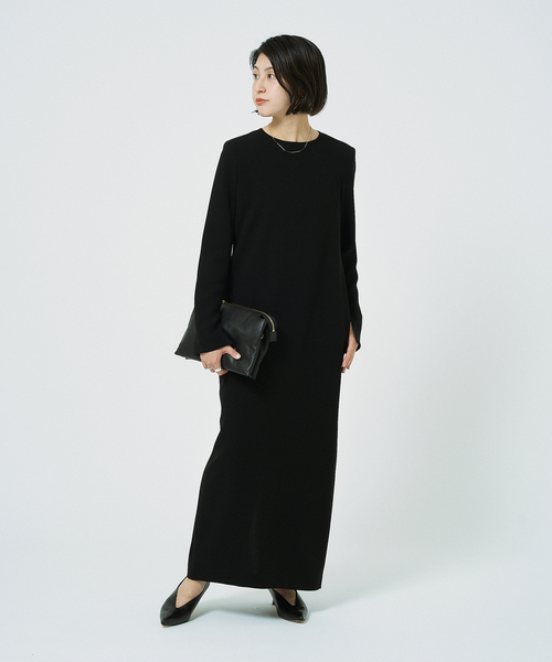 HARDY NOIR（アルディーノアール）の「《追加8》ダブルクロスミニマルロングドレス（ワンピース・レディース・ブラック・34/36/38/40）」の2枚目の写真