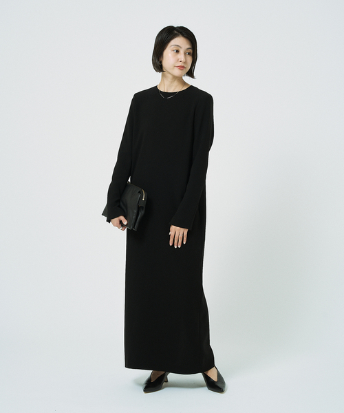 HARDY NOIR（アルディーノアール）の「《追加8》ダブルクロスミニマルロングドレス（ワンピース・レディース・ブラック・34/36/38/40）」の3枚目の写真