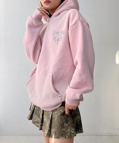 セール】♪ワンポイントロゴ ラメWINGビッグサイズパーカー（パーカー