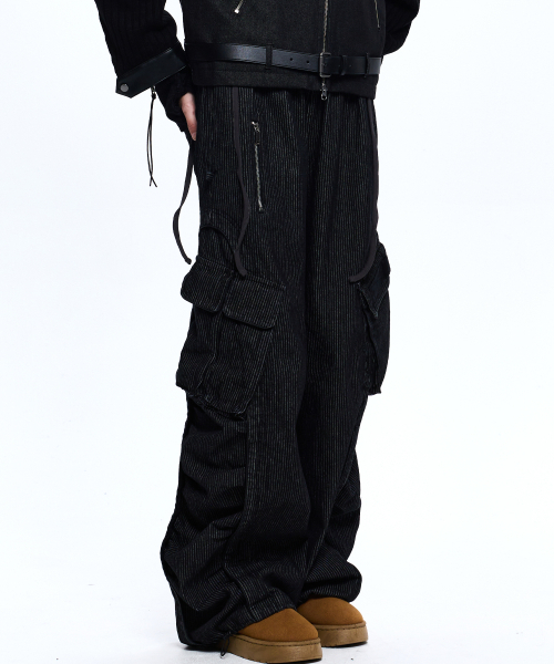 RSSC(アールエスエスシー)の「WRINKLE MIXED STRIPE CARPENTER DENIM PANTS - BLACK(デニムパンツ・メンズ・その他・1/2)」の3枚目の写真
