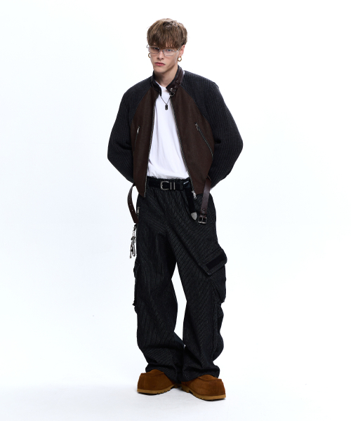 RSSC(アールエスエスシー)の「WRINKLE MIXED STRIPE CARPENTER DENIM PANTS - BLACK(デニムパンツ・メンズ・その他・1/2)」の5枚目の写真
