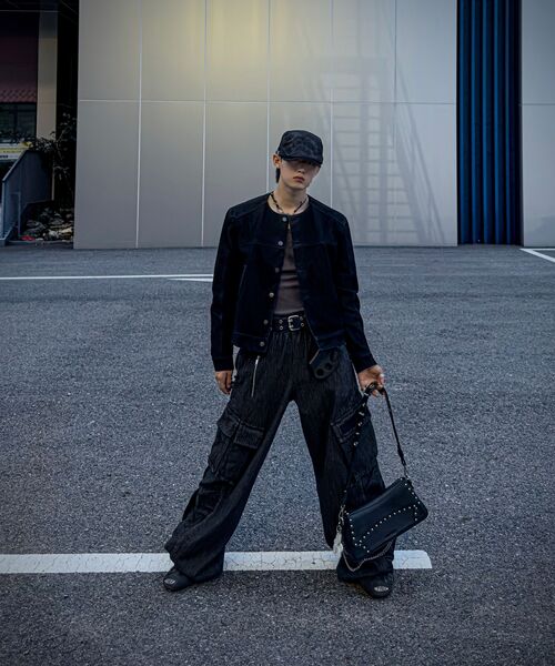 RSSC(アールエスエスシー)の「WRINKLE MIXED STRIPE CARPENTER DENIM PANTS - BLACK(デニムパンツ・メンズ・その他・1/2)」の20枚目の写真