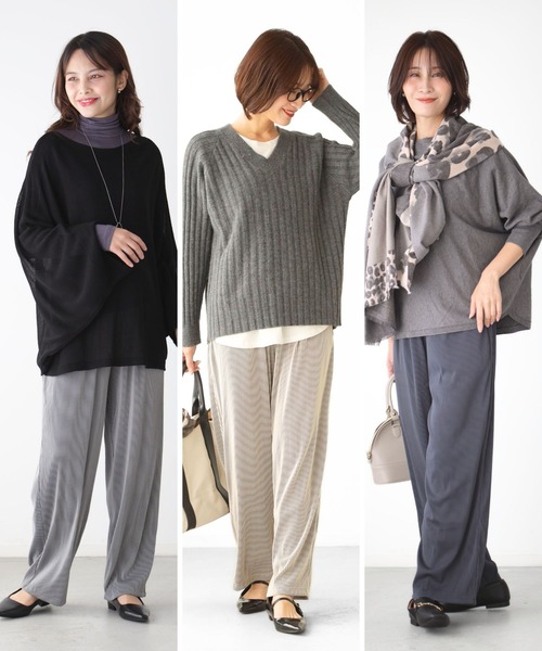 Ehre style(エーレスタイル)の「快適ツヤプリーツ 気取らずキレイ(その他パンツ・レディース・アイボリー/グレー/チャコールグレー・FREE)」の20枚目の写真