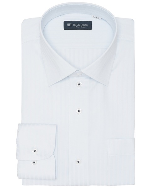 TOKYO SHIRTS(トウキョウシャツ)の「【吸水速乾】【COFREX】形態安定ノンアイロン ワイド 長袖ビジネスワイシャツ(ビジネスシャツ・メンズ・サックスブルー・首回り39cm-裄丈80cm/首回り39cm-裄丈84cm/首回り41cm-裄丈82cm/首回り41cm-裄丈86cm/首回り42cm-裄丈82cm/首回り42cm-裄丈86cm/首回り43cm-裄丈82cm/首回り43cm-裄丈86cm/首回り37cm-裄丈80cm/首回り37cm-裄丈84cm)」の1枚目の写真