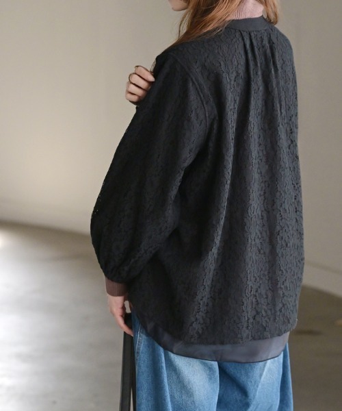 HUG.U(ハグユー)の「レースニットカーディガン(カーディガン/ボレロ・レディース・ブラック・FREE)」の6枚目の写真