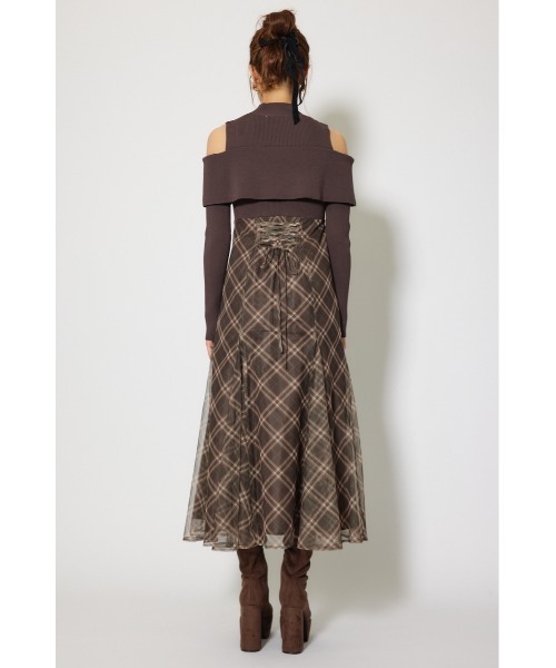 rienda(リエンダ)の「ドッキングオフショルニットフレアワンピース 秋服 冬服(ワンピース・レディース・レッド/ブラウン/ブラック・FREE)」の22枚目の写真