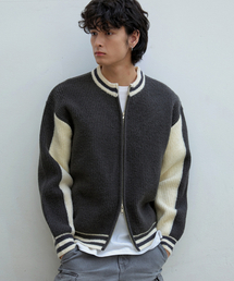 ジップアップ ニットジャケット」に該当するトップスファッション通販