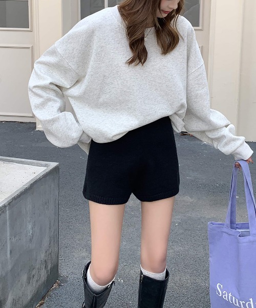 REMUR(レミュール)の「ニットショートパンツ(その他パンツ・レディース・ブラック/グレー・FREE)」の2枚目の写真
