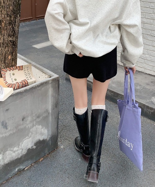 REMUR(レミュール)の「ニットショートパンツ(その他パンツ・レディース・ブラック/グレー・FREE)」の9枚目の写真