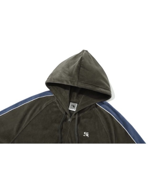 codegraphy（コードグラフィー）の「(Woman) Velvet hoodie zip-up CBDWWTC001（パーカー・レディース・ブラウン/ブラック・フリー）」の4枚目の写真