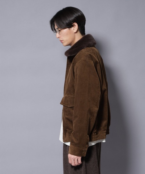NANO universe(ナノユニバース)の「アタッチドカラー コットンコーデュロイブルゾン(ブルゾン・メンズ・カーキ/ダークブラウン・L/M)」の4枚目の写真
