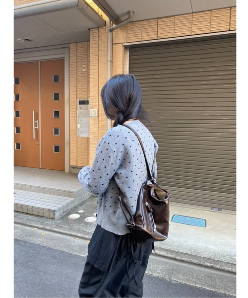 Vini（ヴィニ）の「ドットカーディガン（カーディガン/ボレロ・レディース・ブラック/グレー・MEDIUM）」の8枚目の写真