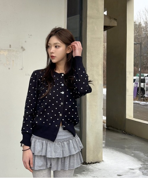 Vini（ヴィニ）の「ドットカーディガン（カーディガン/ボレロ・レディース・ブラック/グレー・MEDIUM）」の18枚目の写真