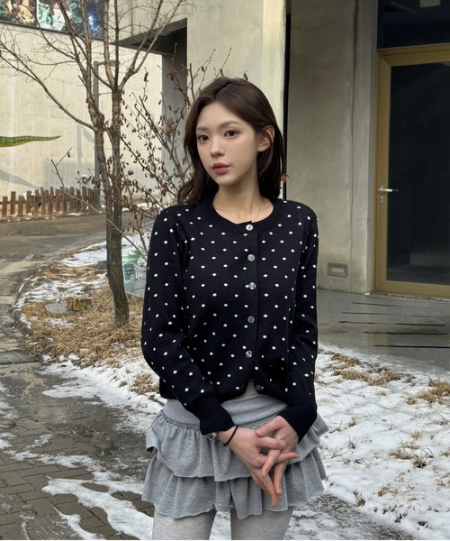 Vini（ヴィニ）の「ドットカーディガン（カーディガン/ボレロ・レディース・ブラック/グレー・MEDIUM）」の19枚目の写真