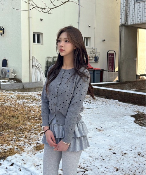 Vini（ヴィニ）の「ドットカーディガン（カーディガン/ボレロ・レディース・ブラック/グレー・MEDIUM）」の21枚目の写真