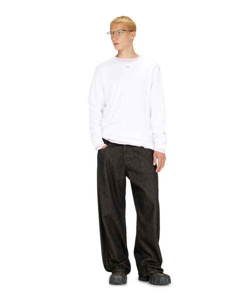 DIESEL(ディーゼル)の「メンズ 長袖Tシャツ T-MADJUST-LS-TR(Tシャツ/カットソー・メンズ・ホワイト/ブラック・LARGE/XXX-LARGE/SMALL/X-LARGE/MEDIUM/XX-LARGE/X-SMALL)」の6枚目の写真