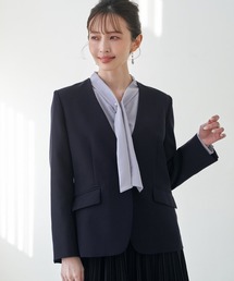 IKKA LOUNGE | 【洗濯機で洗える／セットアップ対応】ウォッシャブルVネックジャケット(ノーカラージャケット)