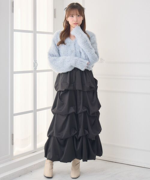 ems excite（エムズエキサイト）の「モケモケ起毛カーデ（カーディガン/ボレロ・レディース・ナチュラル/ブルー/チャコールグレー/ピンク・FREE）」の6枚目の写真