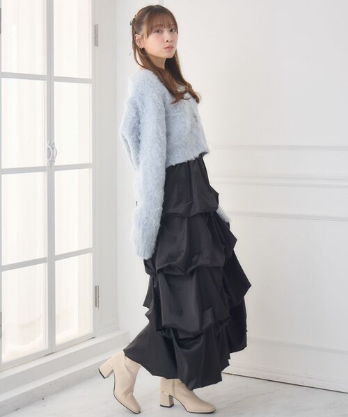 ems excite（エムズエキサイト）の「モケモケ起毛カーデ（カーディガン/ボレロ・レディース・ナチュラル/ブルー/チャコールグレー/ピンク・FREE）」の7枚目の写真