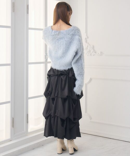 ems excite（エムズエキサイト）の「モケモケ起毛カーデ（カーディガン/ボレロ・レディース・ナチュラル/ブルー/チャコールグレー/ピンク・FREE）」の8枚目の写真