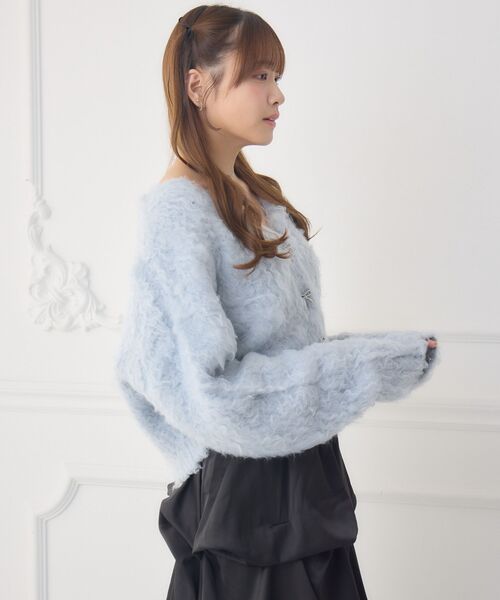 ems excite（エムズエキサイト）の「モケモケ起毛カーデ（カーディガン/ボレロ・レディース・ナチュラル/ブルー/チャコールグレー/ピンク・FREE）」の11枚目の写真