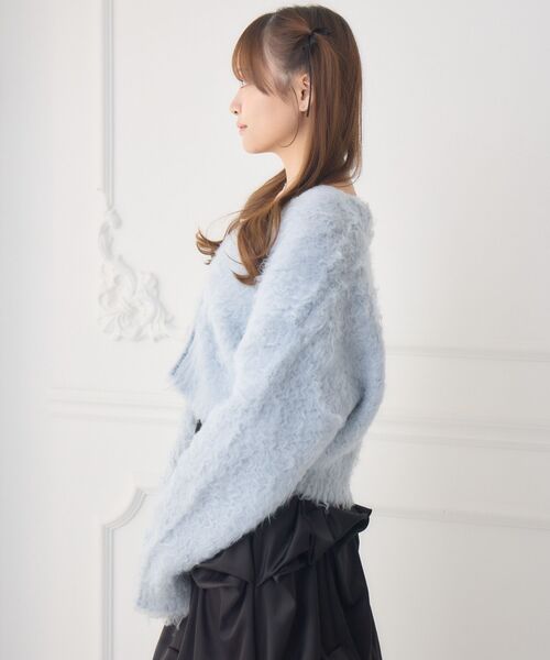 ems excite（エムズエキサイト）の「モケモケ起毛カーデ（カーディガン/ボレロ・レディース・ナチュラル/ブルー/チャコールグレー/ピンク・FREE）」の13枚目の写真