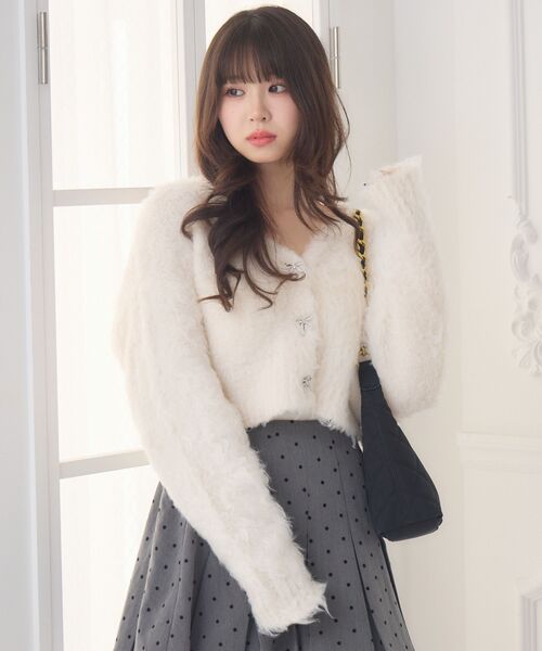 ems excite（エムズエキサイト）の「モケモケ起毛カーデ（カーディガン/ボレロ・レディース・ナチュラル/ブルー/チャコールグレー/ピンク・FREE）」の18枚目の写真