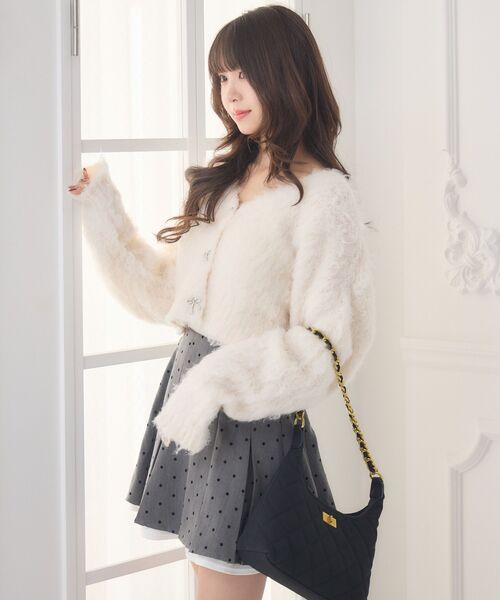 ems excite（エムズエキサイト）の「モケモケ起毛カーデ（カーディガン/ボレロ・レディース・ナチュラル/ブルー/チャコールグレー/ピンク・FREE）」の21枚目の写真