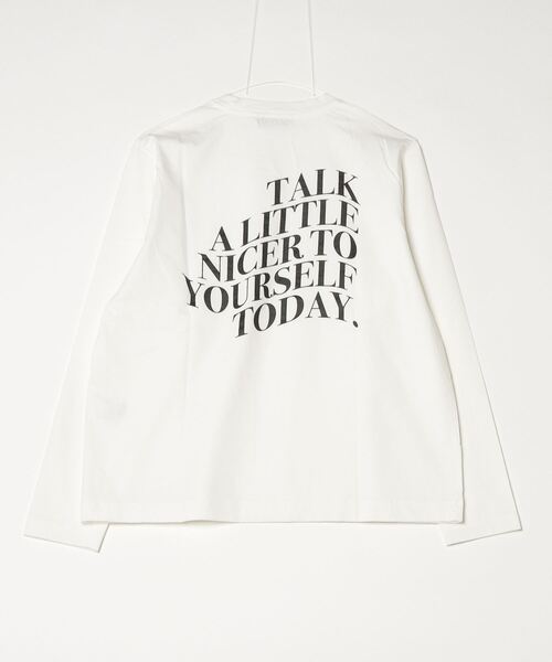 DOUBLE STANDARD CLOTHING(ダブルスタンダードクロージング)の「天竺 メッセージバックプリントロンT(Tシャツ/カットソー・レディース・ブラック/オフホワイト/ピンク・FREE)」の4枚目の写真