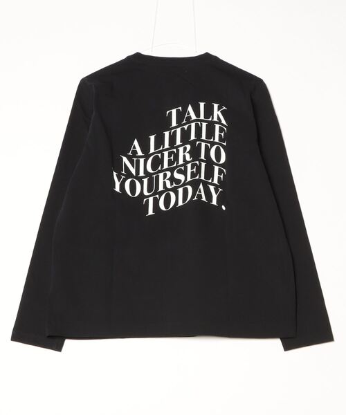 DOUBLE STANDARD CLOTHING(ダブルスタンダードクロージング)の「天竺 メッセージバックプリントロンT(Tシャツ/カットソー・レディース・ブラック/オフホワイト/ピンク・FREE)」の5枚目の写真