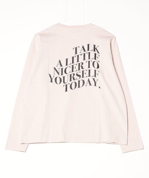 DOUBLE STANDARD CLOTHING(ダブルスタンダードクロージング)の「天竺 メッセージバックプリントロンT(Tシャツ/カットソー・レディース・ブラック/オフホワイト/ピンク・FREE)」の6枚目の写真